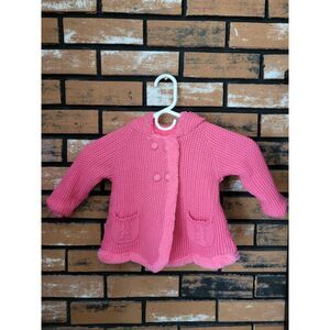 Mayoral Baby Girl Ivory Double Breasted Knitted Coat With Hood Size 18 Months‎